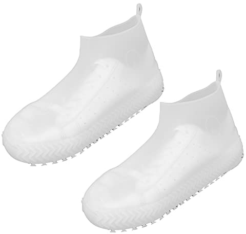 Vattentäta skoskydd, vattentäta skoskydd i silikon, halkskydd, vattentäta överdragsskor, silikongummi, regnstövelskydd, skoskydd, halkskydd, skostövlar, vita, enkla att rengöra, skoskydd, herr (L)
