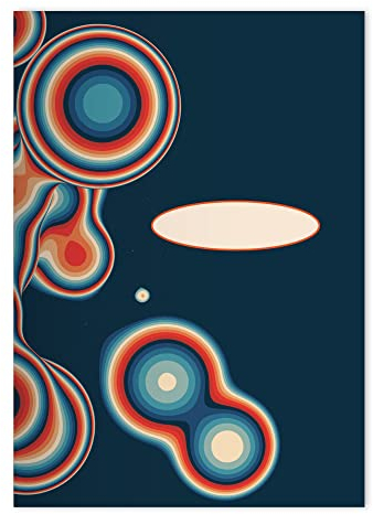 Kartenkaufrausch 16x Retro Liquid DIN A4 Schulheft, Rechenhefte mit Vintage Psychodelic Motiv in Blau Lineatur 20 (blanko)