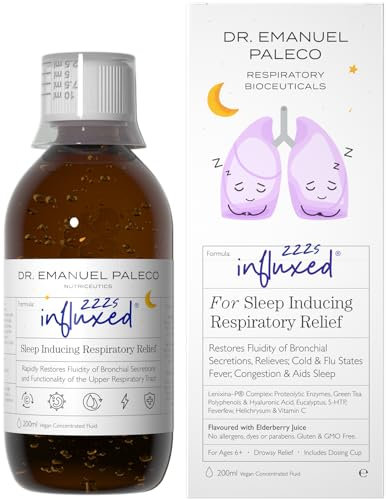 Dr. Emanuel Paleco Drowsy Night Nurse Liquid Cough Cold & Flu Medicine – Night Time Sleep Aid – Natural Sleeping Relief Remedies for All Coughs, Phlegm, Catarrh & Sore Throat – Adults and Children 3+