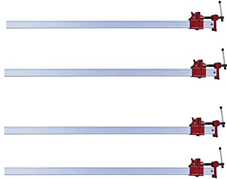 TW Wholesale 48'' Aluminium Quick Release Sash Clamp 48 Inch Lightweight Bar Clamp Heavy Duty 4 Piece Pack Cramp Professional Adjustable Bar Cramps 4pc