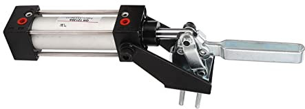 Zylinder-Pneumatik-Niederhalter, 227 Kg, 500 Lbs, Schnelle Befestigung, Schnelle Sandwich-Kopf-Winkelklemme, Spannkraft, Zylinder-Luft-Kniehebelklemme
