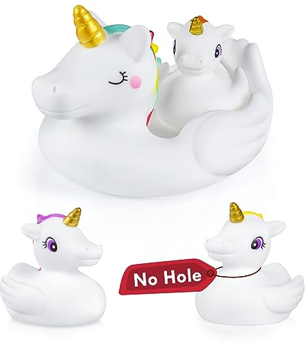 No Hole Bath Toys,Unicorn Bath Toys for Toddlers 1-3,Soft Unicorn Bathtub Toys for Kids Girls Boys Presents Set