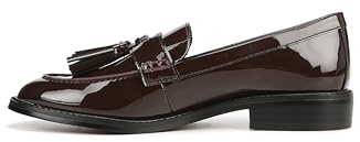 Franco Sarto Womens Carolynn Slip On Tassel Loafers Hickory Brown Patent 7.5 M