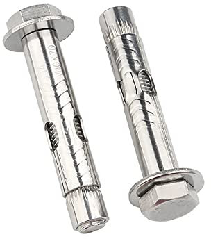 Dehnbolzen Rawl, Ankerbolzen, M8 Außensechskant-Dehnbolzen, Geschwindigkeitsschwellen, Schraubenlänge 60 mm–120 mm (2 Stück) (Farbe: SUS304, Größe: 100 mm) (Farbe: Sus304) (Color : Sus304)