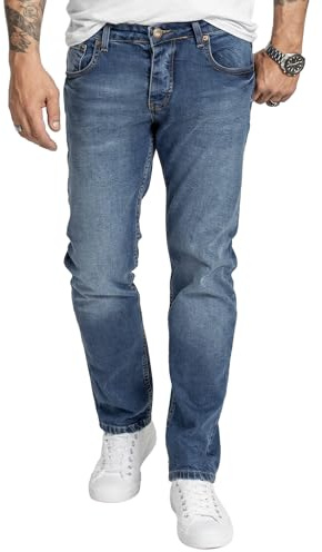 Rock Creek Jeans Herren Hose Regular Fit Gerades Bein Denim M31 | Klassische Herrenjeans mit geradem Schnitt, lange Jeanshose und Herrenhose für Alltag, Freizeit, Büro und Casual-Looks