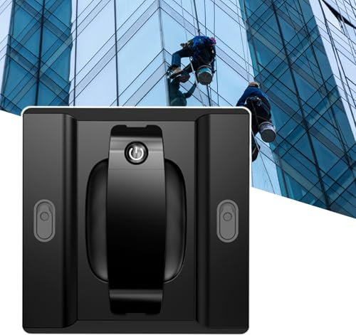 HCAUYNN MáQuina Limpiacristales con Pulverizador De 4 Orificios, Sin Necesidad De Mojar El Trapo, Robot Limpiacristales De 5600 Pa, Pulverizador De Tanque De Agua A PresióN Constante,Black