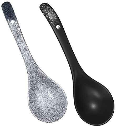 Cabilock Cucharas Grandes De Sopa De Cerámica Vintage Mango Largo Ergonómico, Resistentes Al Calor, Para Servir Cocina y Restaurante, Juego De 2 Unidades Colores Lāyuè y Bǎolán