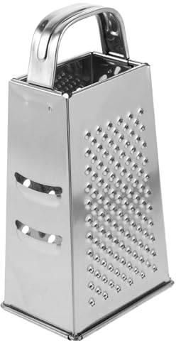 TOYANDONA Rallador de Acero Inoxidable de Cuatro Caras para Verduras y Queso con Mango Antideslizante Cortador Manual Seguro y Multifuncional para Cocina