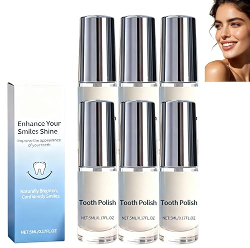 Pulido dental, pintura aclaradora para dientes, fórmulas suaves, tratamiento refrescante para manchas superficiales, embelleador de sonrisa portátil y duradero, cuidado de belleza (PCS6)