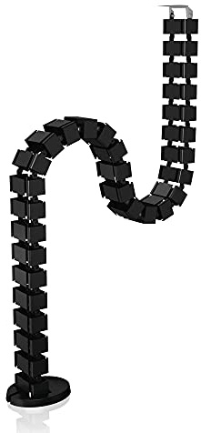 ICY BOX IB-MSA104-cm kabelhantering, flexibelt virvelsystem upp till 1,24 m längd, modulär skruvbar, tung fot, 4 kammare, plast svart