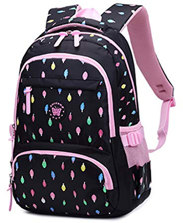 IvyH cartable fille primaire,Sacs d'école pour les filles sac à dos sac à dos décontracté léger sac à dos pour ordinateur portable sac de voyage motif de feuilles colorées