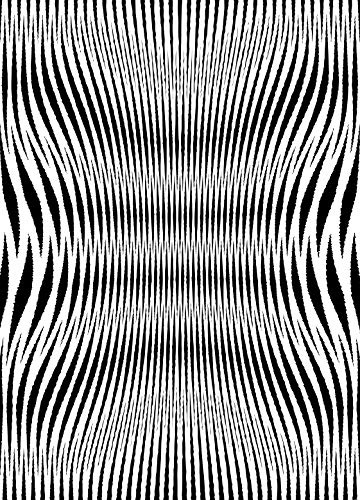 1art1 Illusions d'Optique Dessin Géometrique en Noir Et Blanc, 2 Parties Poster Papier Peint 250x180 cm