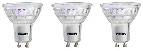 Philips LED GU10 Dimmable Spotlight Bulb - Pack of 3 - 50 Watts, Bright White - Energy Star Certified, Title 20 Compliant