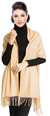 Moschen-Bayern Pashmina Stola Damen für Abendkleid Kaschmirstola Kaschmir Schal Umhang Paschmina Gelb Vanille