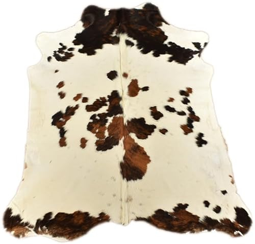 Fiico KUHFELL STIERFELL BRAUN Weiss ca. 200 x 180 cm RINDERFELL DEKO Fell Teppich VON KUHFELLE ONLINE