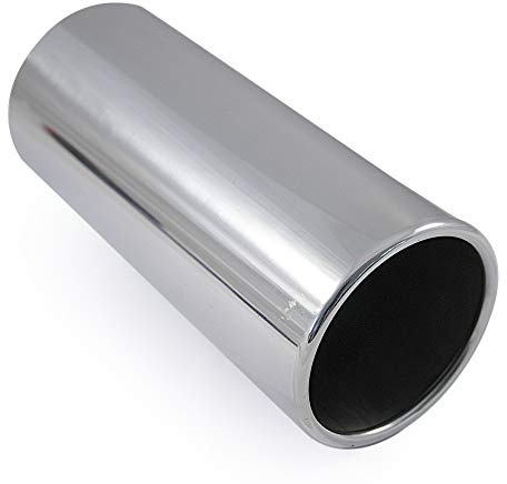 Universal Auspuffblende Endrohr Sport Schalldämpfer Edelstahl 69mm Chrom