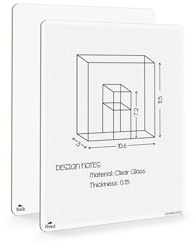 Pizarra blanca de borrado en seco punteada de 9 x 12 pulgadas, doble cara con papel de cuadrícula de puntos para el hogar, escuela, aula, niños y estudiantes, tablero de cuadrícula de puntos portátil