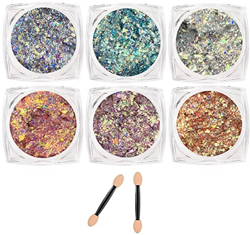 6 Farben Glitzer Make Up füR Gesicht KöRper und Haare KöRper Glitzer Sequin füR Musik Festival Masquerade Party Clubs