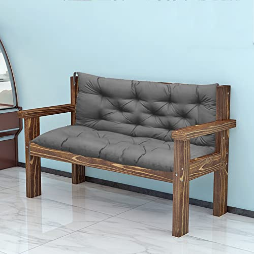 SEDOXX 2/3 Seater Bench Cushion Tufted Patio Seat Cushion with Backrest Swing Replacement Cushion Thick Padded Cushion for Indoor Couch Rocking Home Tatami,100x100x8cm,Dark Grey