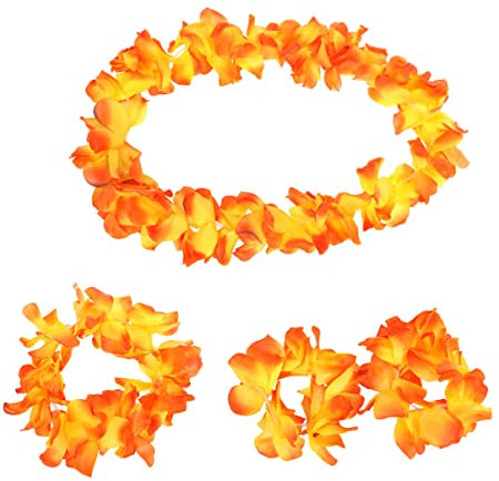 Garneck 4stücke Blumenkranz Stirnband Mit Blumengirlande Haarreif Für Damen Und Mädchen Set Aus Blumenkranz Und Leis Für Luau-Partys Und Kostümpartys
