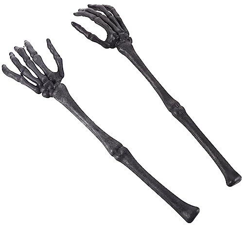 ABOOFAN Skeleton Hands Stake Halloween Plastic Skeleton Hand Arm Life Size for Halloween Themed Party Decoration Props Salad Tongs s | Plastic Skeleton Hand Garden Stake Halloween Yard Decor Installs in Soil or Lawn for Outdoor Party Use