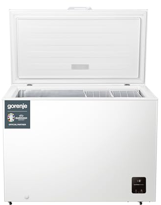 Gorenje FH30EAW Gefriertruhe/Höhe 111,4 cm/Gefrieren 297L/ LED Beleuchtung/Mit Hochleistungsrollen/FastFreeze/Sicherheitsschloss, Weiß
