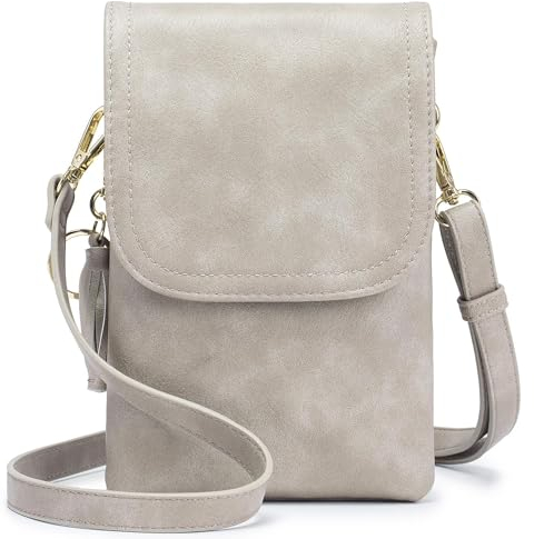 Roulens kleine Handy Umhängetasche Damen, Handytasche mit Geldbörse zum Umhängen, PU Leder Tasche damen für Frauen Designer, verstellbarer Riemen und Schlüsselanhänger