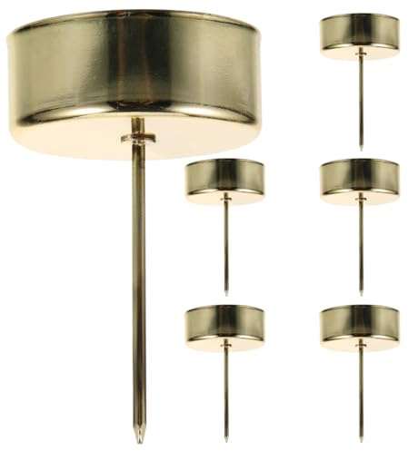 Anneome Metal Candle Holder with Spike 6-Pack Insert Candle Cups Christmas Tree Tealight Holders Party Favors for Festive Decor