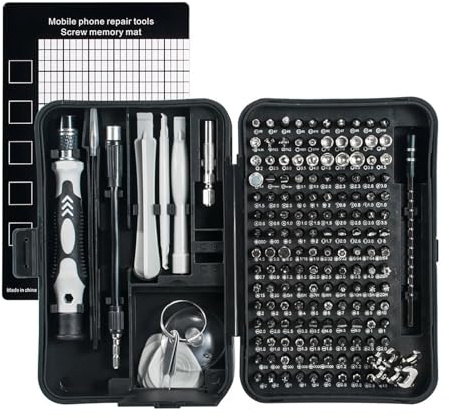 Screwdriver Set 170 in 1 Magnetic Torx Phillips Screw Bits Kit with Electrical Screwdrivers Wrench Repair Phone PC Tools (Color : Black Grey)