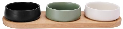 Cosy & Trendy Dela Set Apero 4 Pièces - Plateau De ServIce 32X10,5Cm + 3X Bol D9,5X3,5Cm, Multicouleur