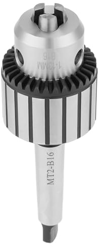 MT2 Drill Chuck, 1-13mm Capacity, Carbide Steel Arbor Key Type for Drilling Machines, Reaming, Centering Operations