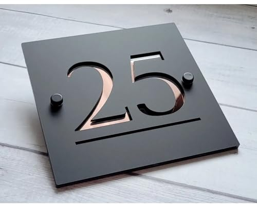 XEL Targa con numero civico personalizzato, targa con indirizzo personalizzato con nome della strada, numeri civici per esterni, moderna targa 3D per porta galleggiante, placche per esterni e arte da