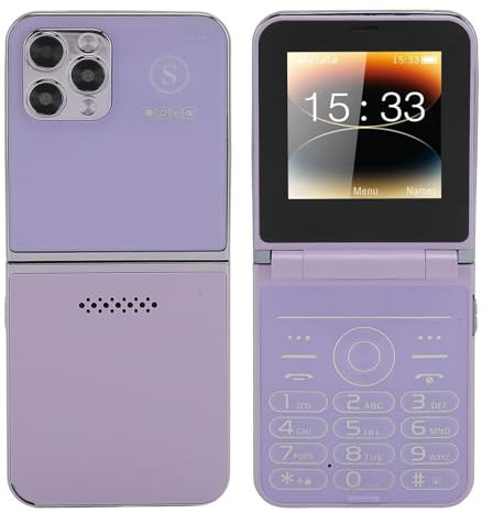 PUSOKEI Téléphone Portable à Clapet 2G, Téléphones Portables à Gros Boutons pour Personnes âgées, Téléphone Portable à Clapet avec écran 2,6,Caméra, Lampe de Poche LED, Son Clair et