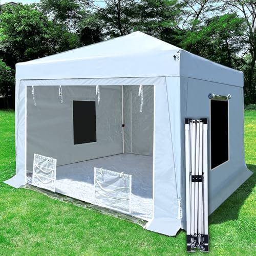CooTentler Spray Booth 3x3x2.7m Waterproof Portable Paint Booth with 2pcs Air Filters & Foldable Frame Spray Paint Tent for Auto Parts, Furniture and Other Items Painting (White)