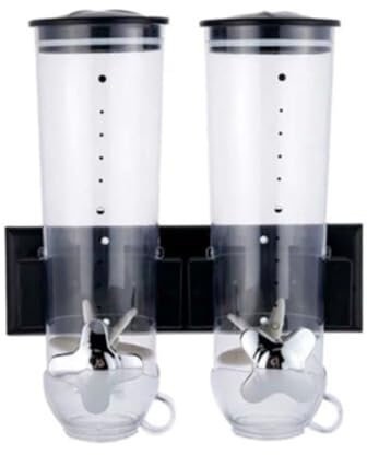 ZENGRICE Dispensador de alimentos de doble pared, contenedor de cereales 3L, dispensador de cereales, cereales, caramelos, cereales y confitería (negro)
