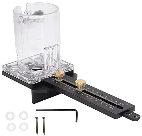 OVAQUIXI Base per Fresatrice CNC, Guida Circolare 65 mm, con Fori di Posizionamento 8 mm e 2,5 mm per Lavorazione Legno