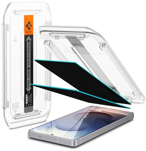 Spigen Glas.tR EZ Fit Skärmskydd kompatibel med Samsung Galaxy S25 Ultra, 2 Stycken, med Sjabloon voor Installatiem, Anti-Spy, Reptålig, Case friendly, 9H härdat glas
