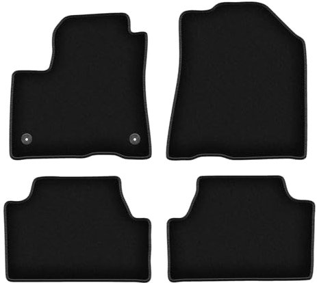 Wielganizator Velours Fußmatten passend für Kia e-Soul II/Soul EV (2020-) | Qualität: Basic - Genaue Passform, rutschfeste Untregrund 4-teilig - Schwarz