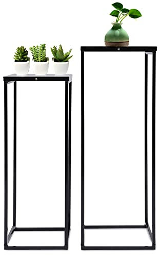Estantería para plantas, juego de 2 unidades, soporte para flores, boda, balcón, decoración, salón, cuadrado, esquina, columna decorativa, soporte para plantas, metal, decoración de mesa, para fiestas