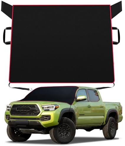 Migaven Heavy Duty All Weather Windshield Cover for Ice and Snow, Waterproof 2mm EVA Fabric Windshield Frost Cover for Full Size SUV, Pickup Truck (Large Size)