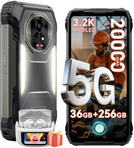 Blackview Xplore 2 Rugged Smartphone 5G, 20000mAh Batteria Android 15 Telefono Indistruttibile, 6.73''FHD, 120Hz, Dimensity 8300, 50MP+20MP, 36GB+256GB Cellulare Robusto, Dual SIM/OTG/WIFI 6/IP68