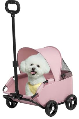 Haustierwagen Welpen Kätzchen Katzen Tiere Outdoor Hundespaziergänge | Kleine Hunde und Katzen Wagen zusammenklappbar Outdoor Reisen Spaziergänge Pendeln Outdoor Abenteuer Park Einkaufszentrum