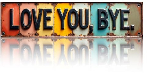 Love You Bye Sign, Heartwarming Aluminum Metal Sign, Vintage Love You Bye Above Door Signs for Bedroom, Living Room, Hallway, Garden, Garage 16x4in