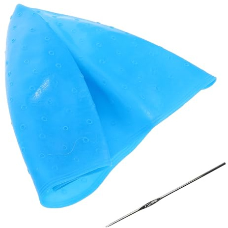 GAROZATION Gorro de Silicona para Mechas Azul, Tapa para Teñir y Decolorar Cabello, Reutilizable para Salón de Belleza, Gorro para Resaltar y Cuidado del Cabello Profesional
