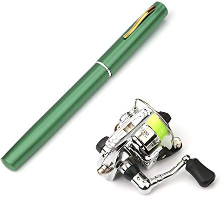 Lixada Faltbare Angelrute & Spinnrolle Combo - 1 Mt / 1,4 Mt Teleskop Angelrute Kit mit Reel