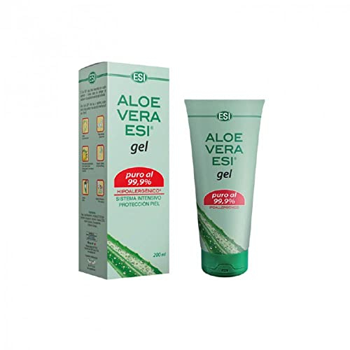 ESI - Aloe Vera Gel Puro, Idrata E Protegge La Pelle Secca O Arrossata In Seguito A Esposizione Al Sole, Adatto A Tutti I Tipi Di Pelle, 200 Ml