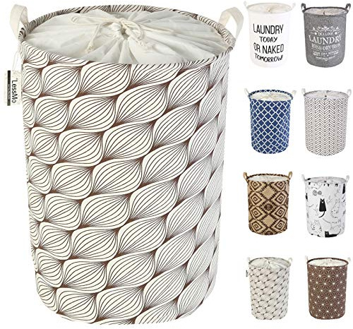 LessMo 19,7 Clasificador de Almacenamiento de canastas de lavandería, cestos de lavandería Plegables, Ropa de algodón Redonda Impermeable