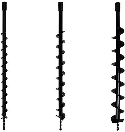 GT Garden Satz Erdbohrer 3 Stück Durchmesser 40/60/80 mm, Pfahlbohrer Pfostenbohrer Ersatzbohrer für Erdbohrgerät