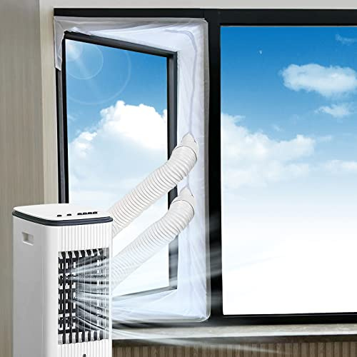 Fensterabdichtung für mobile Klimageräte, klimaanlage fensterabdichtung, Hot Air Stop zum Anbringen an Fenster, Dachfenster, Flügelfenster, Ohne Bohrlöcher Selbstklebend (560cm)