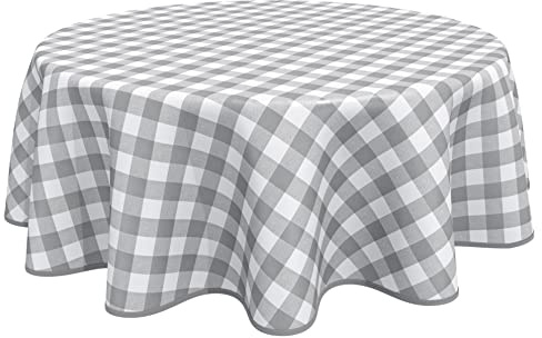 Home Direct - Mantel Redondo de Hule de PVC, fácil de Limpiar, 160 cm, diseño de Vichy